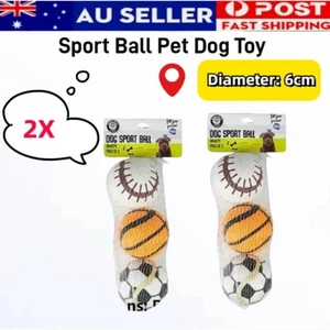 2PK Pet Dog Toy Sport Ball Rubber Throw Interactive Chew Bite Puppy Traning Play - Picture 1 of 2