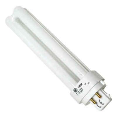 GE 97600 F18DBX/835/ECO4P 18W T4 Double Tube CFL 4pin G24q-2 3500k Warm White - Image 1 of 3