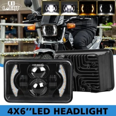 4x6 Zoll LED Motorradscheinwerfer Fern-/Abblendlicht für Yamaha TW200 DT 125 RE - Bild 1 von 4