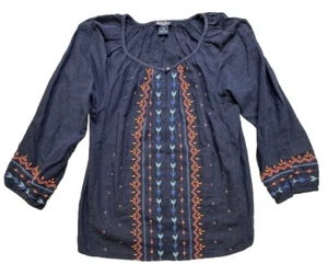 lucky brand bestickt goe Seidenmischung Bauern Gr. S - Bild 1 von 7