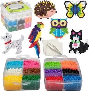 8,000pc Fuse Bead Super Kit w/Animal Pegboards and Templates -12 Colors, 6 Peg - Picture 1 of 5