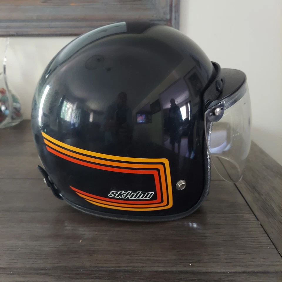 Casco Ski-Doo de Colección Años 80 Abatible con Máscara Rayas Retro Moto de Nieve Foto 1 de 4