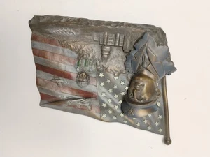 3D Resin Air Force Military Flag Sculpture Wall Art USA American Heroes - Picture 1 of 4