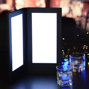 WeChef 4 Pack LED Backlit Menu Cover Leatherette Wine List Check Bill Holder - Picture 1 of 11