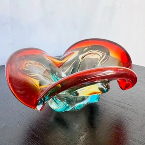 Vintage Mormonenstil rot blau Schale/Aschenbecher - Bild 1 von 8