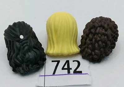 LEGO Minifigura Pelo Valor Paquete de 3 Amigos Niñas Princesa Rubia Negro Marrón Oscuro 742 Foto 1 de 2