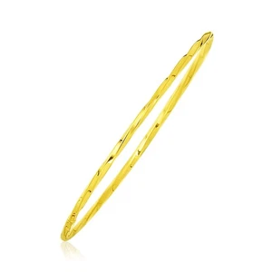 14k Yellow Gold Thin Twisted Shiny Bangle (2.50 mm) - Picture 1 of 1