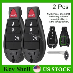 2 For 2013 - 2021 Ram 1500 2500 3500 Remote Key Fob Shell Case GQ4-53T 4 Button - Picture 1 of 7