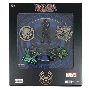 Marvel Black Panther Wakanda Forever Emaille 5 Pin Set Amazon Exclusive Limited - Bild 1 von 3