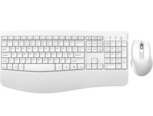 Seenda Wireless Keyboard and Mouse Set Ergonomic Palm Wrist Rest USB White - Afbeelding 1 van 5