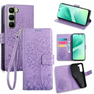 Für Infinix Hot 60 5G Tree & Deer Embossed Leder Telefon Hülle Schutzhülle - Bild 1 von 1