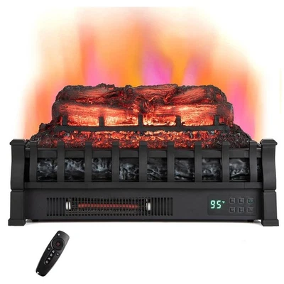 23" Electric Fireplace Logs Heater 1500W Realistic Flame Hearth Insert Wood Fire - Image 1 of 4