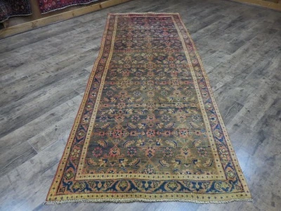 Alfombra turca vintage geométrica de Anatolia, alfombra turca vintage hecha en el pueblo 3,6 x 10,1 Foto 1 de 4