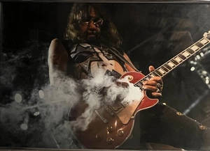 Ace Frehley Live Smoking Guitar Photo 30x20” Print Fine Art KISS RIP - Picture 1 of 1