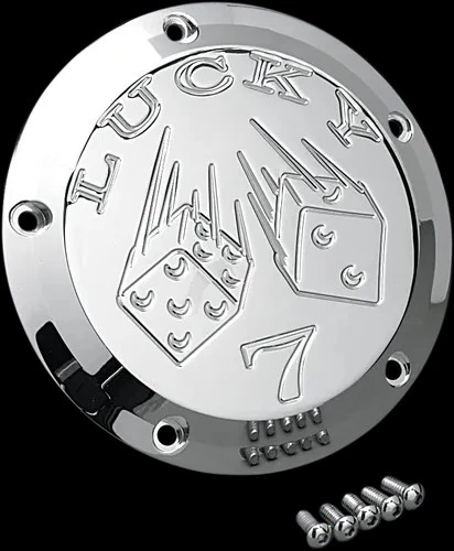 Cubierta Joker Billet Derby Lucky 7 Cromo con Montaje Dyna Super Glide Personalizada 05-14 Foto 1 de 3