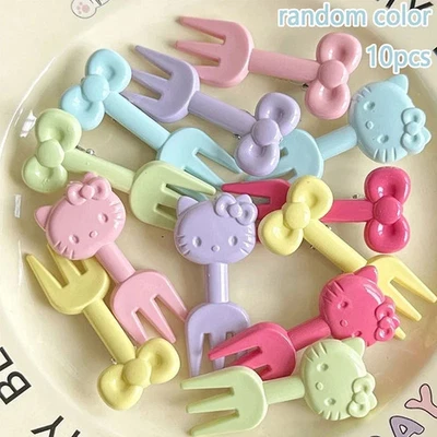 10Pcs Mini Cartoon Fruit Fork, Snack Forks for Kids Lunch Box - Image 1 of 4