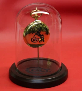 COLT Firearms Brass Mechanical Movement Pocket Watch with Glass Dome Display - Picture 1 of 4