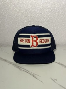 Vintage Boston Red Socks Trucker Hat Snapback NFL Navy Blue/Red - Picture 1 of 6