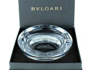 BVLGARI Rosenthal Crystal Bowl Cigarette Ashtray Accessories 12 CM W/ Box Good - Picture 1 of 12