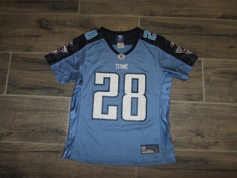 Chris Johnson Tennessee Titans NFL Football Jersey Reebok Womens M #28 Vintage Cover