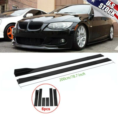 78.7" Side Skirt Extensions Rocker Panel Lip Set For BMW E90 E92 E93 2006-2021 Foto 1 de 4