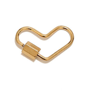8pcs Stainless Steel GoldPlated Heart Screw Carabiner Lock Charm Connector Clasp