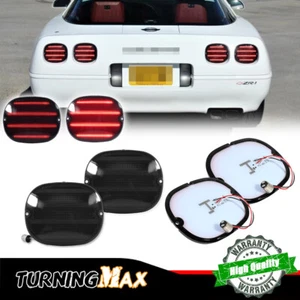 4X Smoke LED Rear Tail Light Taillamp Lenses Kit For 90-96 Chevrolet Corvette C4 - Bild 1 von 10