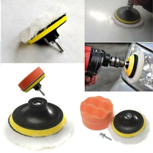 5PCS Car Polishing Buffing Pads Discs With Drill Adapter Kit For Auto Cleaning - Picture 1 of 12
