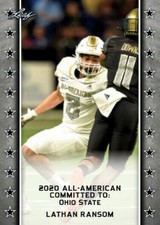 LATHAN RANSOM 2020 LEAF 1ST PRINTED ARMY ALL-AMERICAN ROOKIE CARD! OHIO STATE