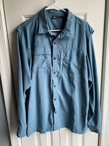 Eastern Mountain Sports Men's Vented Teal Long Sleeve Button-Down Shirt Size L - Picture 1 of 8