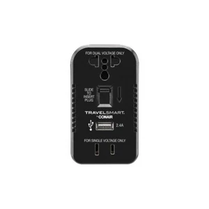 Set convertitore 2 uscite Travel Smart By Conair - porta USB, doppia tensione, compatto - Foto 1 di 7
