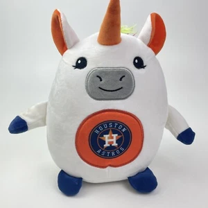 Houston Astros Foco Unicorn Mini Plush Smusherz MLB Orange Blue 10” - Picture 1 of 12