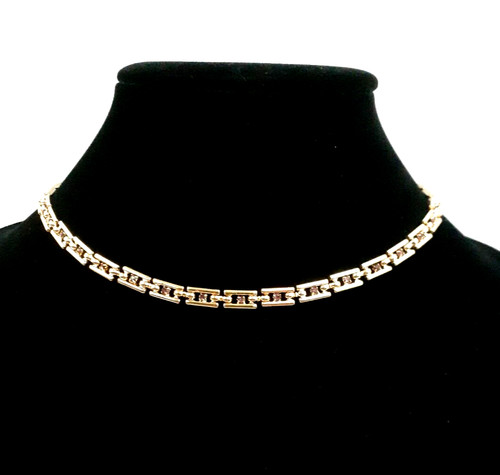 GIVENCHY Bijoux Bar & Bead Link Collana Girocollo Vintage 23 In Firmato Raro Nuovo con etichette