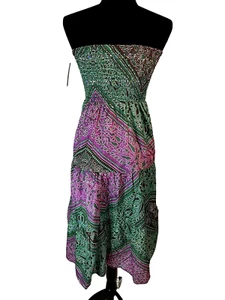 Vestido Ingear Brillante Sin Tirantes Elastizado Playa Fiesta Verano Sol Nuevo con Etiquetas Talla Grande - Imagen 1 de 8