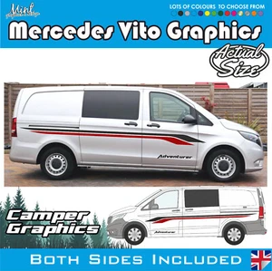 LWB Mercedes Vito Camper Wohnmobil Streifen Aufkleber Sticker Van Grafik 097 - Bild 1 von 4