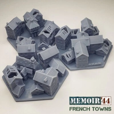 Memoir 44 Bomb Damaged European Towns Set of 3 | WW2 Gaming TTRPG Scenery - Image 1 of 4
