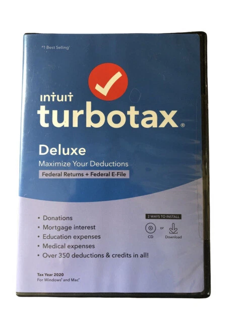 Intuit | TurboTax Deluxe 2020 | Federal Return Efile for Windows, Mac | Sealed - Image 1 of 1