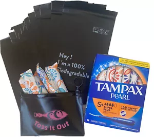 Feminine Hygiene Kit Disposable Tampon Maxi Pad Bags (Pack Of 55 ) Be Discrete . - Picture 1 of 9
