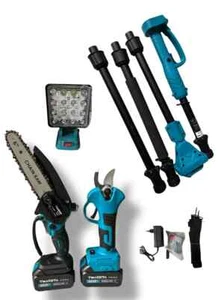 KIT POTATURA MOTOSEGA 6" E FORBICE CESOIA 2 BATTERIE 68V E ASTA TELESCOPICA 2,4M - Foto 1 di 13