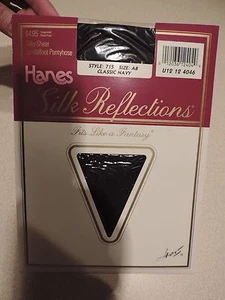 HANES Silk Reflections Fits Like A Fantasy Pantyhose Classic Navy  Size AB - Picture 1 of 4