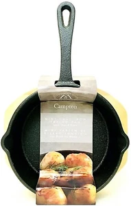 Meritage Campton 5.3 Inch Pre Seasoned Mini Cast Iron Frying Pan With Wood Base - Picture 1 of 3