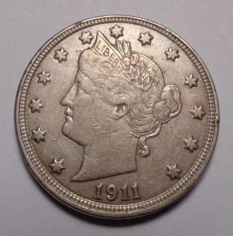 Strong Extra Fine XF+ 1911 Liberty V nickel FREE SHIPPING & MORE Coins listed! Cover