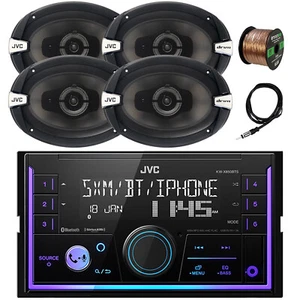In-Dash 2DIN USB/AUX Bluetooth Car Receiver, 4x 6x9" 500W Speaker, Antenna, Wire - Picture 1 of 6