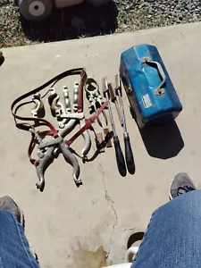 Juego de kit dental equino vintage espéculo boca caballo mordaza flotador acero, cuero - Imagen 1 de 10
