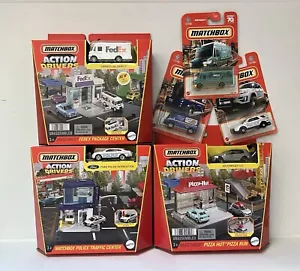 Matchbox Action Drivers Bundle ,Pizza Hut, Police Center, Fed Ex Store +Vehicles - Picture 1 of 3