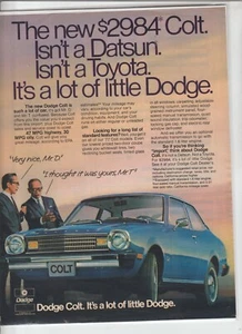 Original 1977 Dodge Colt Magazine Ad "Isn't a Datsun. Isn't a Toyota" - Picture 1 of 1