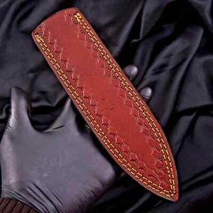 GUAINA IN PURA PELLE DI MUCCA FATTA A MANO PERSONALIZZATA PER COPRICOLTELLO LAMA FISSA 1797 - Foto 1 di 5