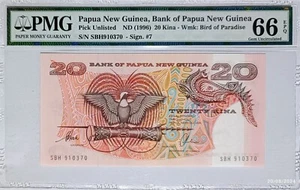 Papúa Nueva Guinea 20 Kina ND 1996 gema UNC PMG 66 EPQ - Imagen 1 de 2