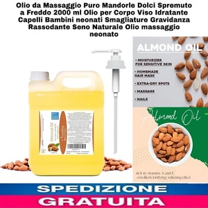 Olio Da Massaggio Puro Vegetale Di Mandorle Dolci Spremuto a Freddo.Olio x Corpo - Foto 1 di 13