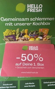 HELLO FRESH Gutschein ➡️ ➖50% für die 1. Box❗️ ⬅️ - Bild 1 von 1